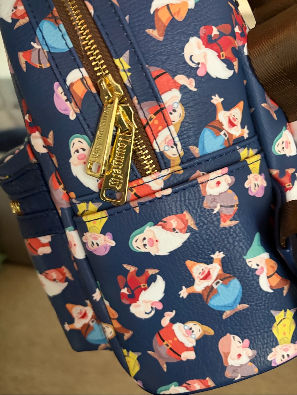 Loungefly Navy Blue Disney Seven Dwarfs Mini Backpack - Picture 4 of 5